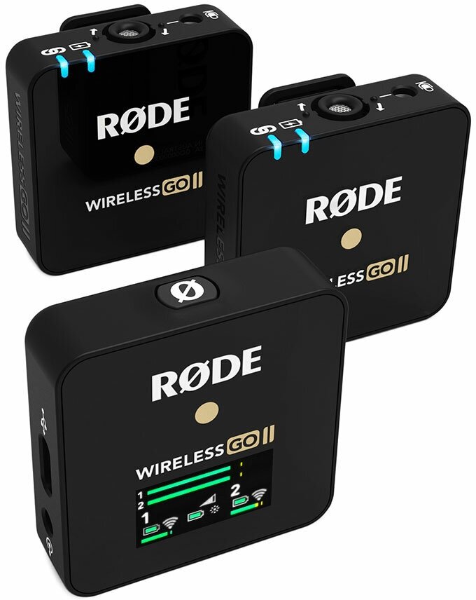 RODE Wireless GO II ультракомпактная двухканальная накамерная беcпроводная система. Дальность действия до 200м. В комплект вход