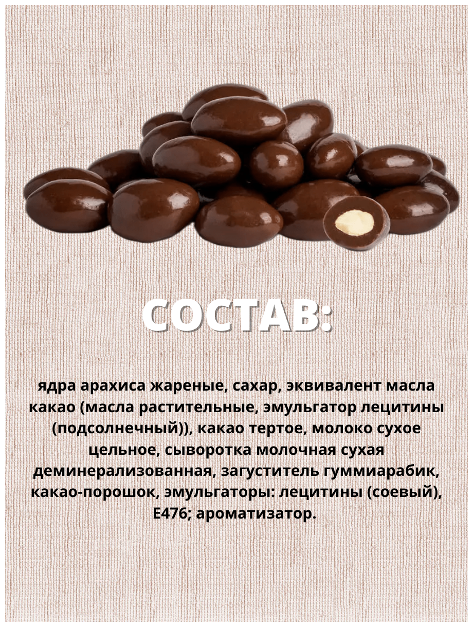 «Ореховичи», «Арахис Антонович» в молочно-шоколадной глазури, 500 грамм - фотография № 2