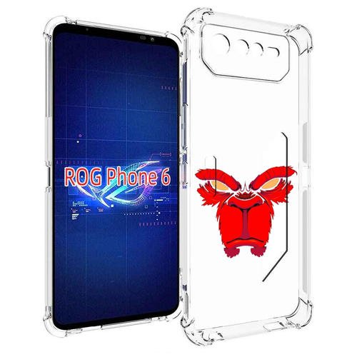 Чехол MyPads красная обезьяна в темноте для Asus ROG Phone 6 задняя-панель-накладка-бампер