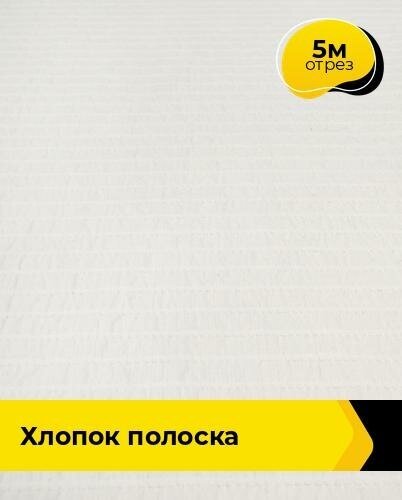 Ткань для шитья и рукоделия Хлопок полоска 5 м * 140 см, белый 002