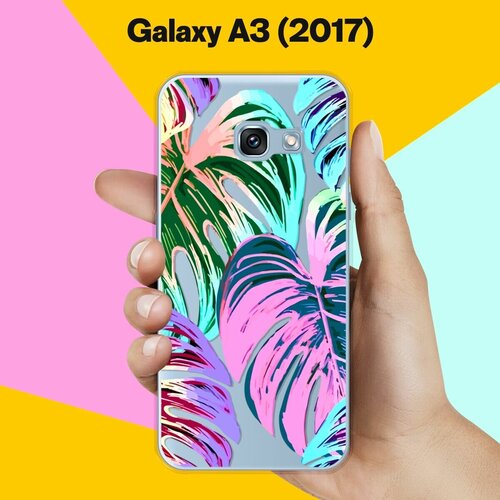 Силиконовый чехол на Samsung Galaxy A3 (2017) Яркая пальма / для Самсунг Галакси А3 2017 пластиковый чехол акварельные цветы на samsung galaxy a3 2017 самсунг галакси а3 2017