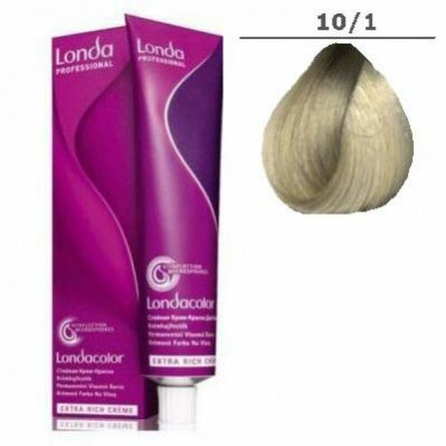 Londa Professional Стойкая крем-краска Londacolor Creme Extra Rich, 10/1 яркий блонд пепельный, 60 мл londa professional стойкая крем краска londacolor creme extra rich 7 81 блонд жемчужно пепельный 60 мл