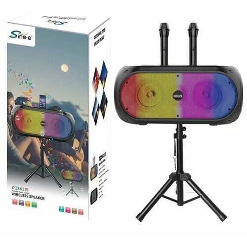 Колонка портативная напольная музыкальная bluetooth беспроводная большая колонка с басами 40Вт с подсветкой радио микрофон акустика 6215 ZQS 697000₽