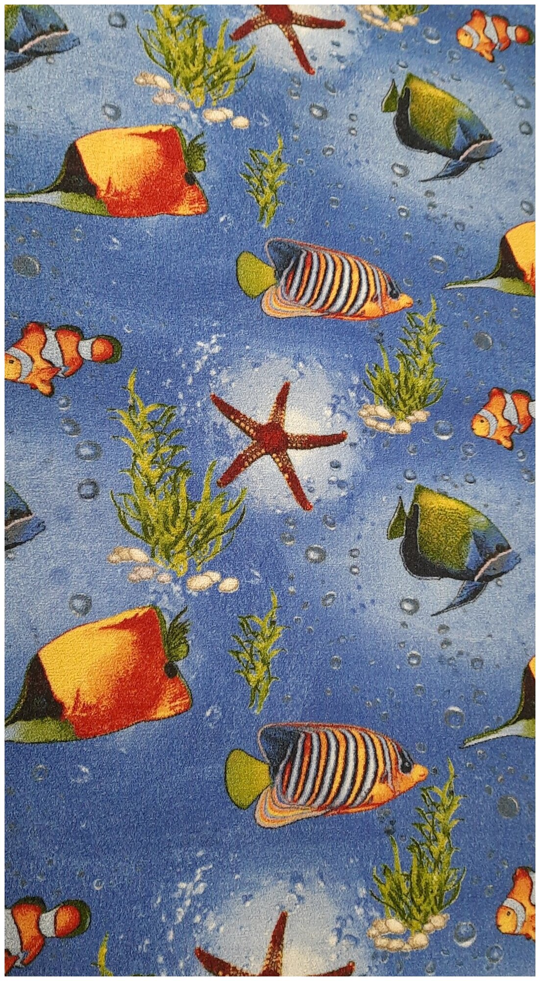 Ковровая дорожка на войлоке, Витебские ковры, с печатным рисунком, 1124, рыбы, детская, разноцветная, 1*2 м - фотография № 3
