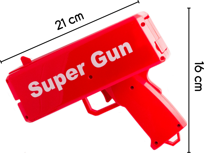 Денежный пистолет Деньгомет Бабломет, Super Gun, Money Gun, стреляет деньгами, прикол, розыгрыш, шутка, подарок мужчине на 23 февраля