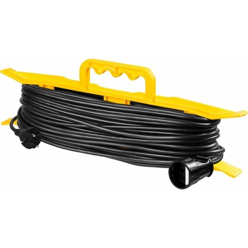 Силовой удлинитель-шнур STAYER MF 207 55018-30_z01 1 розетка, 30 м, черный/желтый
