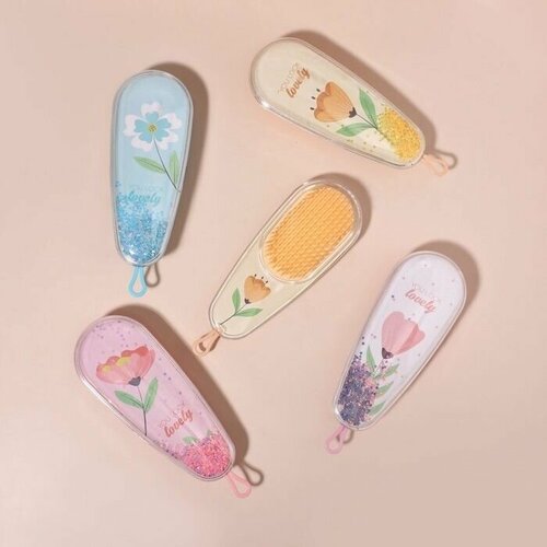 Расческа гребень для волос для стрижек и укладки парикмахерская универсальная для мокрых и сухих волос массажная LOOK 61 х 18 см рисунок микс 679₽