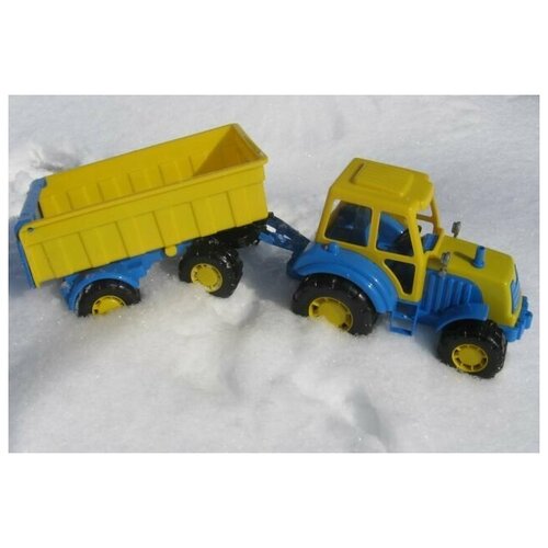 Игрушка трактор с прицепом-кузовом (58 см) для перевозки грузов и предметов трактор с прицепом barty tr001 белый