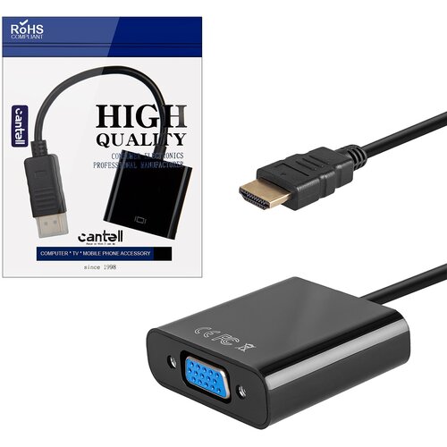 Переходник-конвертер с HDMI на VGA Cantell черный