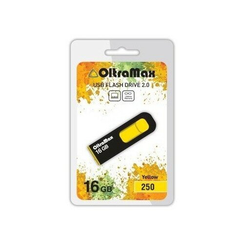 Флеш-накопитель 16Gb OltraMax 250, USB 2.0, пластик, жёлтый