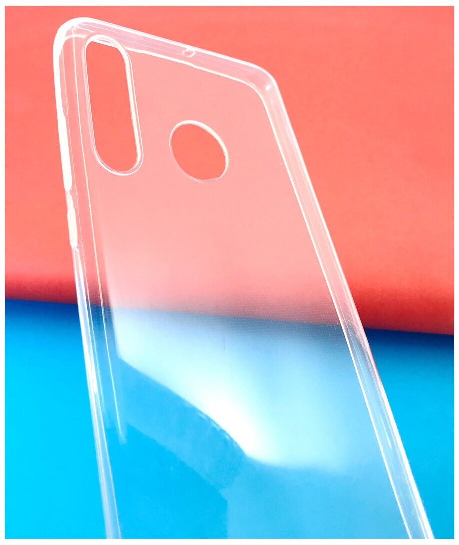 Чехол на смартфон Huawei Nova 4 накладка прозрачная силиконовая глянцевая c перфорацией для предотвращения прилипания к задней стенке телефона 1 мм