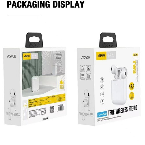 Беспроводные наушники Aspor Pods A616 белый 129000₽