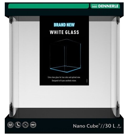 Аквариум Dennerle Nanocube White Glass 30 литров, из осветленного стекла 30x30x35см