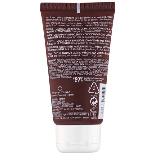 Кондиционер KLORANE с экстрактом хинина и органическим экстрактом эдельвейса, 50 мл