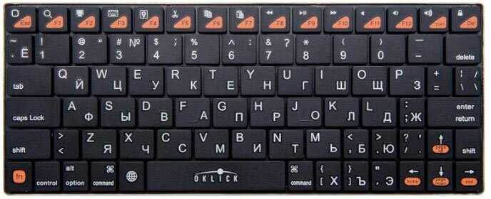 Клавиатура Oklick 840S Wireless Bluetooth Keyboard Black