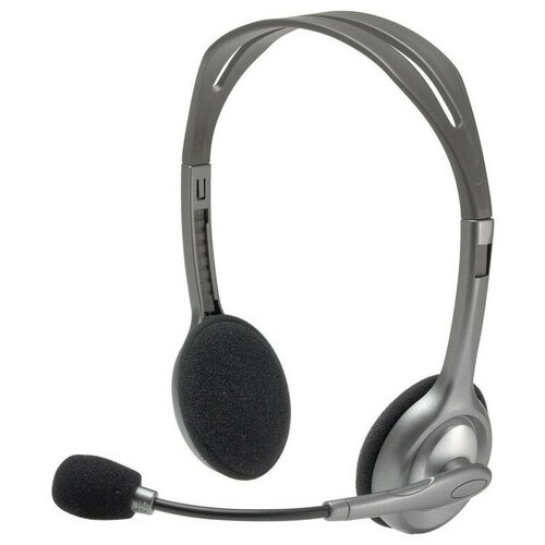 гарнитура головная motorola consumer headset oem Гарнитура проводная Logitech Stereo Headset H111 Сер(981-000594/981-000593), 1 шт.