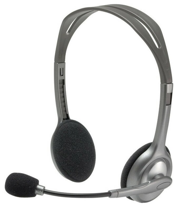 Гарнитура проводная Logitech Stereo Headset H111 Сер(981-000594/981-000593), 1 шт.