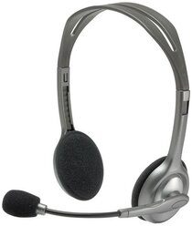 Гарнитура проводная Logitech Stereo Headset H111 Сер(981-000594/981-000593), 1 шт.