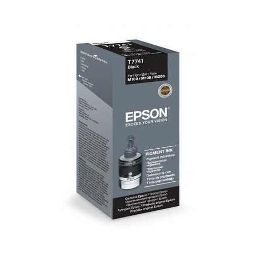 Чернила Epson M100/105/200/205 C13T77414A/C13T774198, black, 140ml, черный