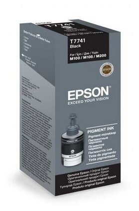 Чернила Epson M100/105/200/205 C13T77414A/C13T774198, black, 140ml, черный