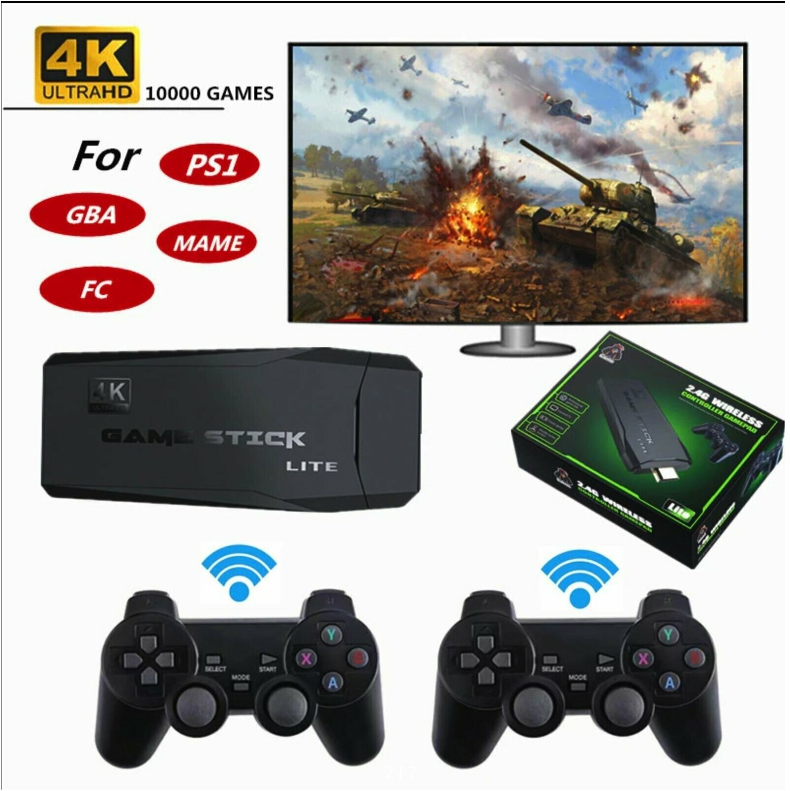 Игровая приставка Game Stick Lite 64 GB, 4K, 5000+ Ретро Игр для телевизора, Y3, 8-16-32 бит