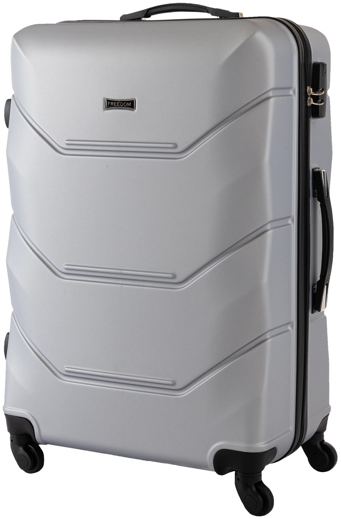 Пластиковый чемодан Freedom на 4-х колесах/Багаж/Средний M/66Л/Прочный и легкий ABS-пластик/,