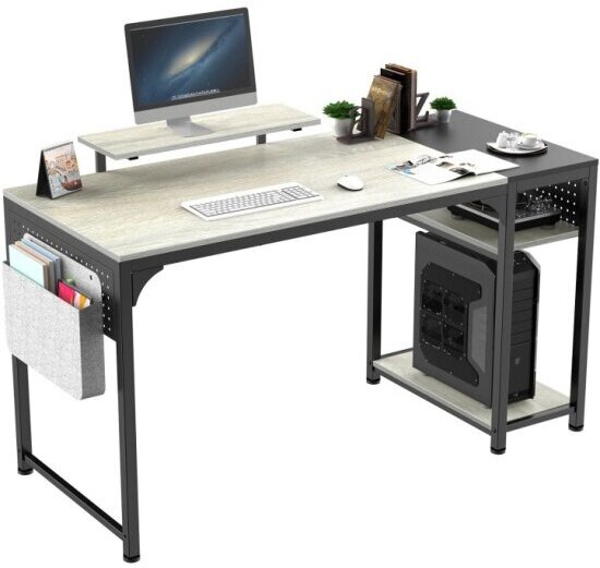 Стол компьютерный Eureka ZX-SS140B-OGB с шириной 140 см, Oak Grey
