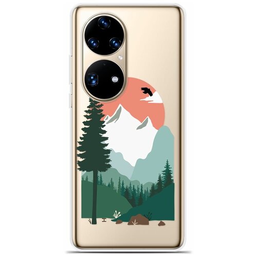 Силиконовый чехол на Huawei P50 Pro Горы / для Хуавей П50 Про