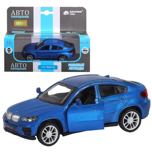 фото Машинка металл 1:43 bmw x6, синий, открываются двери, инерция (jb1251253) автопанорама