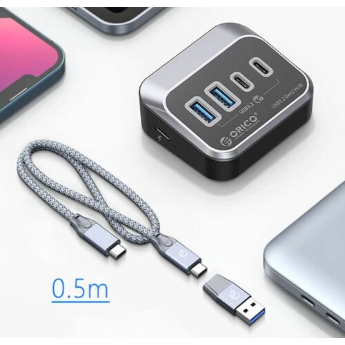 USB 32 HUB концентратор разветвитель хаб 4 порта 10Gbps Silver Black 279900₽