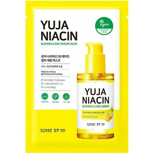 SOME BY MI Осветляющая маска С ниацинамидом И юдзу YUJA NIACIN 30 DAYS BLEMISH CARE SERUM MASK, 10 шт*32 гр