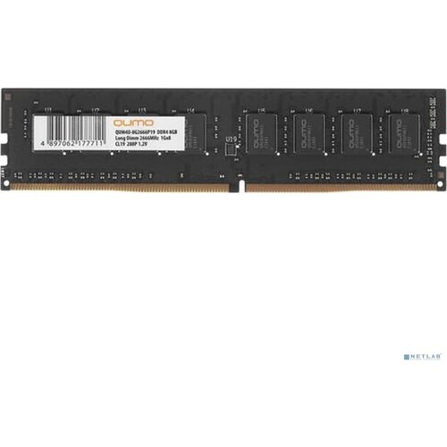 Qumo Модуль памяти QUMO DDR4 DIMM 8GB QUM4U-8G2666P19 PC4-21300, 2666MHz OEM/RTL Разноцветный