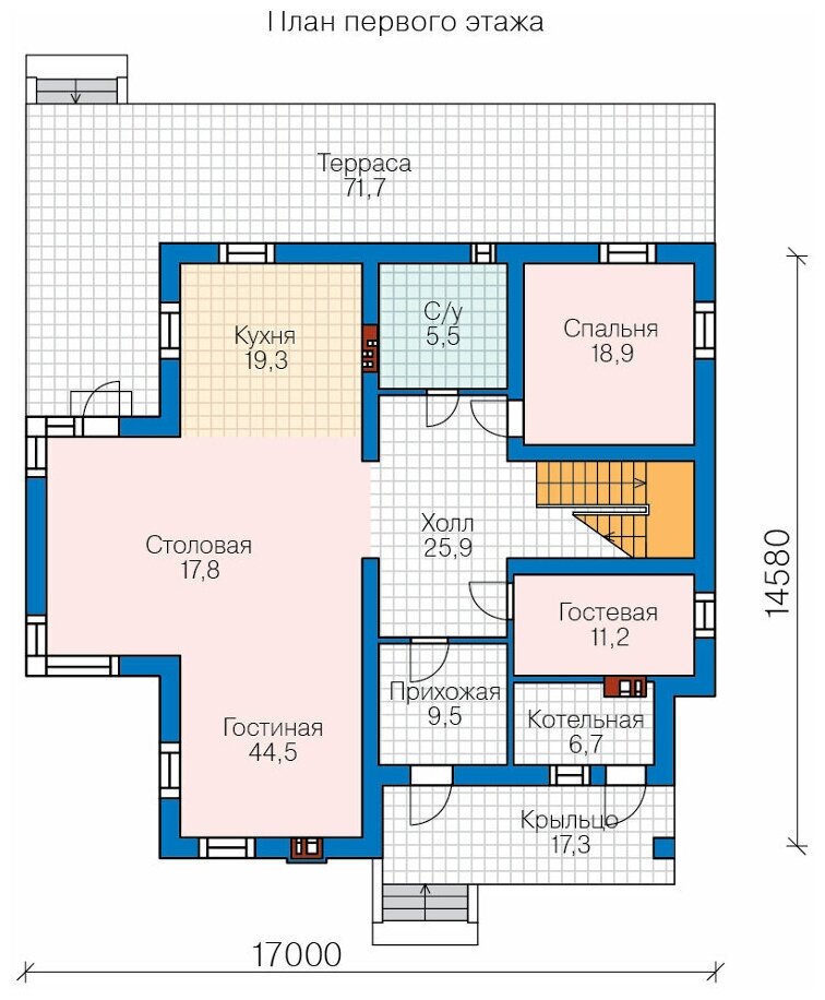 Проект дома Catalog-Plans-48-24GF (319,33кв.м, 17x15,29м, газобетон 400) - фотография № 2