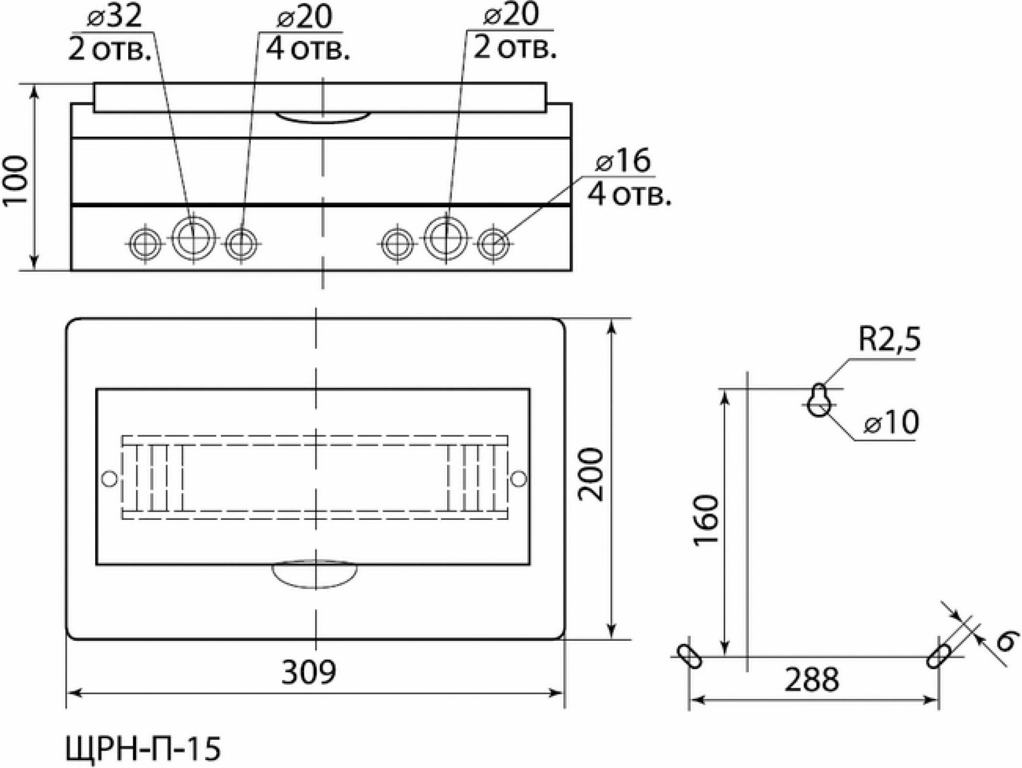 Бокс ЩРН-П-15 модулей навесной пластик IP41 TDM