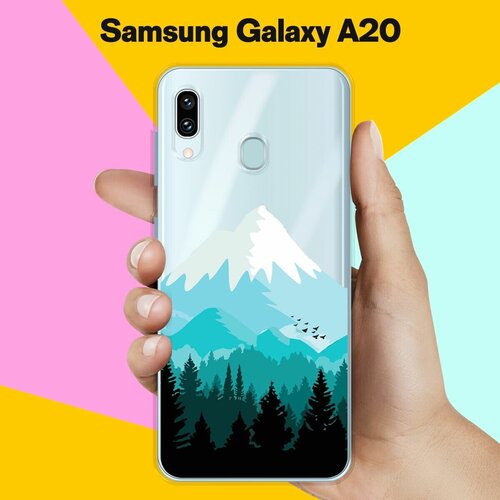 Силиконовый чехол Снежные горы на Samsung Galaxy A20 пластиковый чехол горы 8 на samsung galaxy alpha самсунг галакси альфа