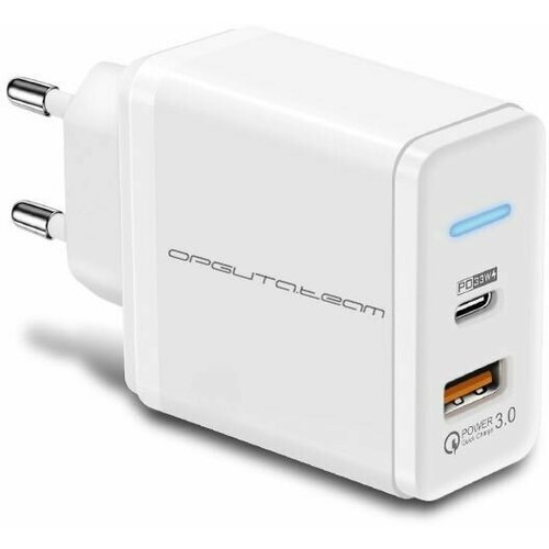 Зарядное устройство Орбита OT-APU61 Белый ЗУ с USB (PD+QC3.0,35Вт)