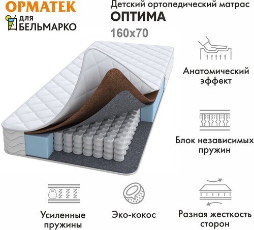 Матрас Бельмарко пружинный с кокосом Оптима (Шоколадка)