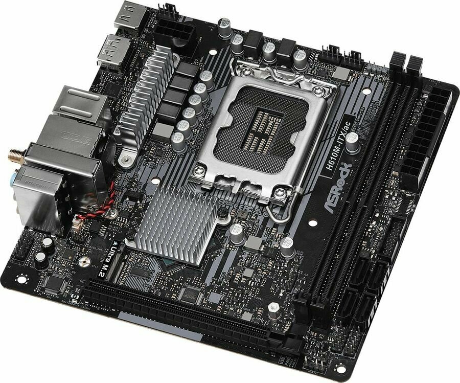 Материнская плата ASROCK H610M-ITX/AC, LGA 1700, Intel H610, mini-ITX, Ret