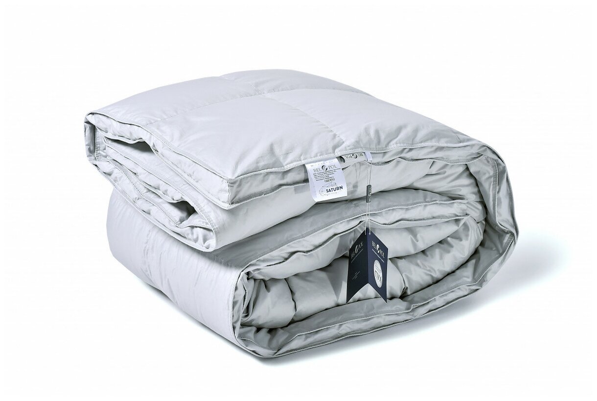 Одеяло пуховое BelPol 1,5 спальное / SATURN GRAY / 140x205 / всесезонное с наполнителем серый гусиный пух - фотография № 6