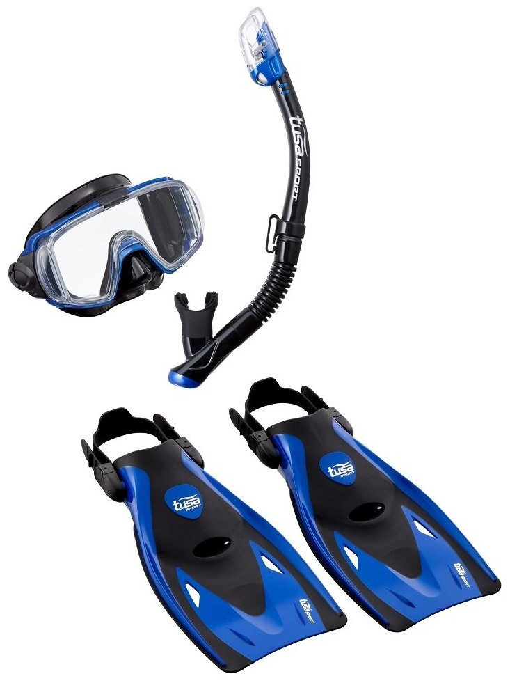 Комплект маска трубка ласты TUSA Sport Black Series UP-3521 р. L (40-46) синий