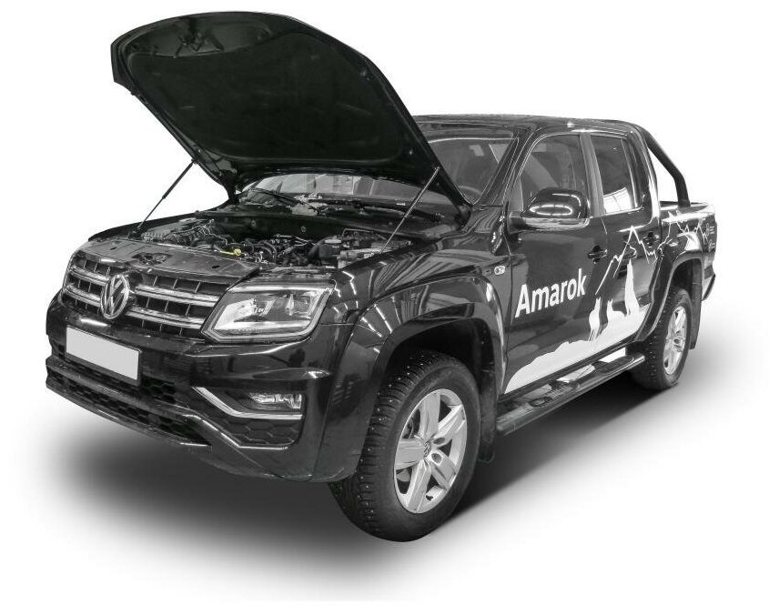 Для Volkswagen Amarok (Фольксваген Амарок) 2010-2017 Газовые упоры (амортизаторы) капота АвтоУпор (UVWAMA011)