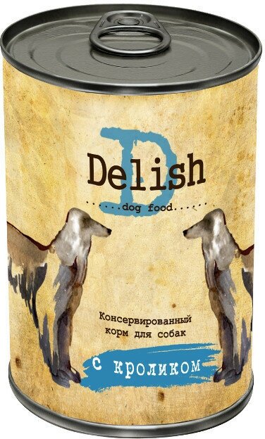 Delish кролик консервы для собак 6 шт. по 970г