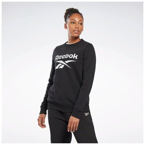 Свитшот Reebok RI BL Fleece Crew, размер M, черный худи reebok ri bl fleece crew размер s синий белый