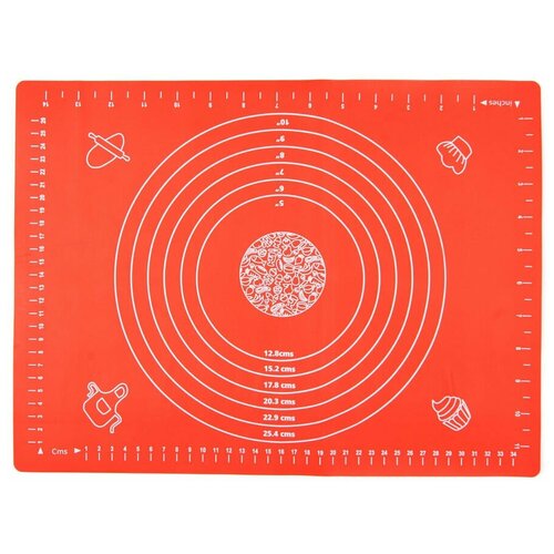 Коврик силикон для раскатки теста 45 х 65 см оранжевый