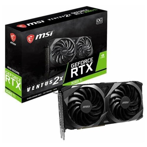 Видеокарта MSI PCI-E 4.0 RTX 3060 Ti VENTUS 2X 8G V1 LHR RU NVIDIA GeForce RTX 3060Ti 8192Mb 256 GDDR6 1695/14000 HDMIx1 DPx3 HDCP Ret