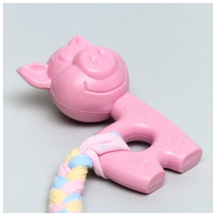Игрушка жевательная Пижон Premium "Свинка", 10 х 6 х 3,5 см, розовая 6255547 - фотография № 10