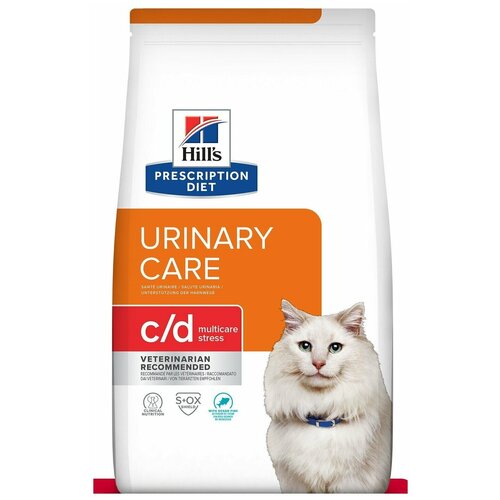 Сухой корм для кошек Hill's PD c/d Multicare Urinary Stress при профилактике цистита и мкб, в том числе вызванные стрессом, с океанической рыбой,1.5кг
