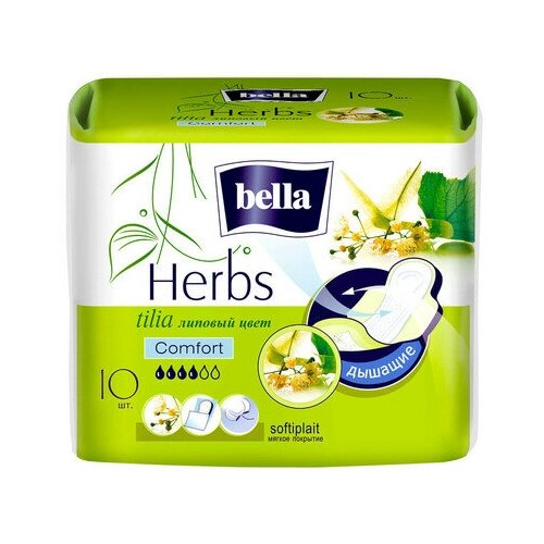 Купить Гигиенические прокладки Bella Herbs komfort с экстрактом липы, 10 шт., Прокладки и тампоны