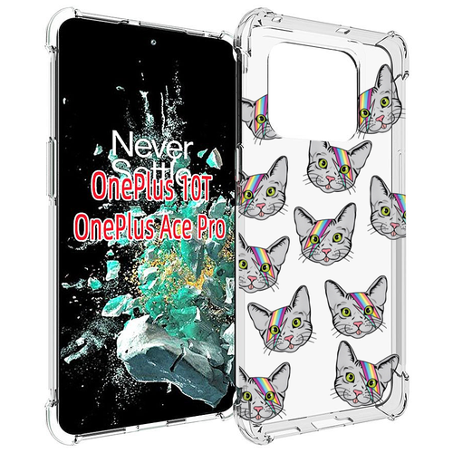 Чехол MyPads кот-с-молнией-на-лбу для OnePlus 10T задняя-панель-накладка-бампер