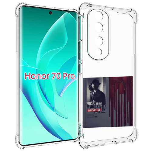 Чехол MyPads Eminem MUSIC TO BE MURDERED BY для Honor 70 Pro / 70 Pro Plus задняя-панель-накладка-бампер